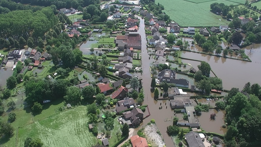 Luchtfoto wateroverlast 